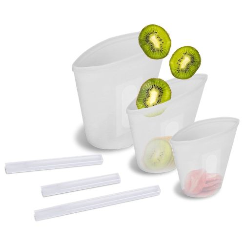 3Pcs Silicone Food Storage Bags Reusable Leakproof Food Container Set with 3 Seals Microwave Dishwasher Safe Environment Friendly 8.5Oz/17Oz/25.4Oz 3Pcs Silicone Food Storage Bags Reusable Leakproof Food Container Set with 3 Seals Microwave Dishwasher Safe Environment Friendly 8.5Oz/17Oz/25.4Oz